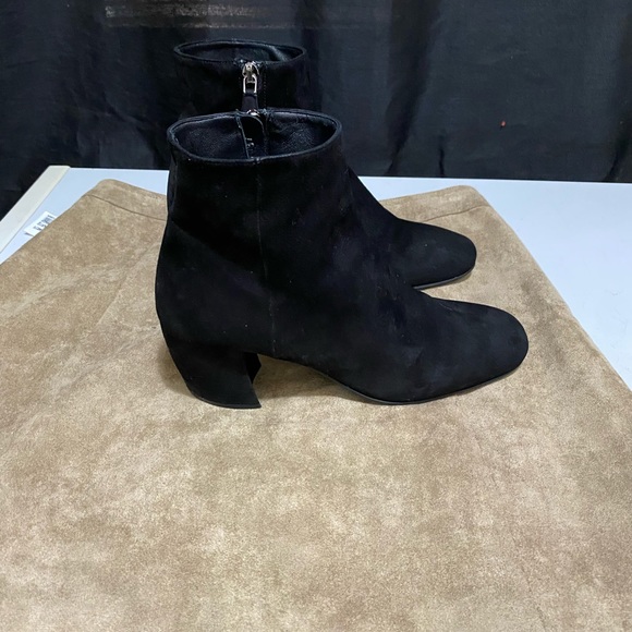 Prada Milano Ankle Boots Women Suede Black made in Italy size 7 - Picture 9 of 13